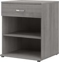Platinum Gray Floor Storage Cabinet with Drawer and Shelves J640872