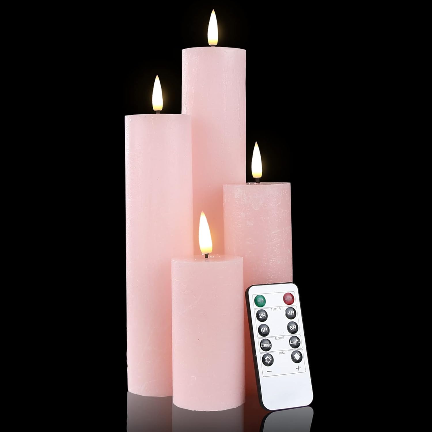 Gray Flameless LED Pillar Candles, Set of 4 C582