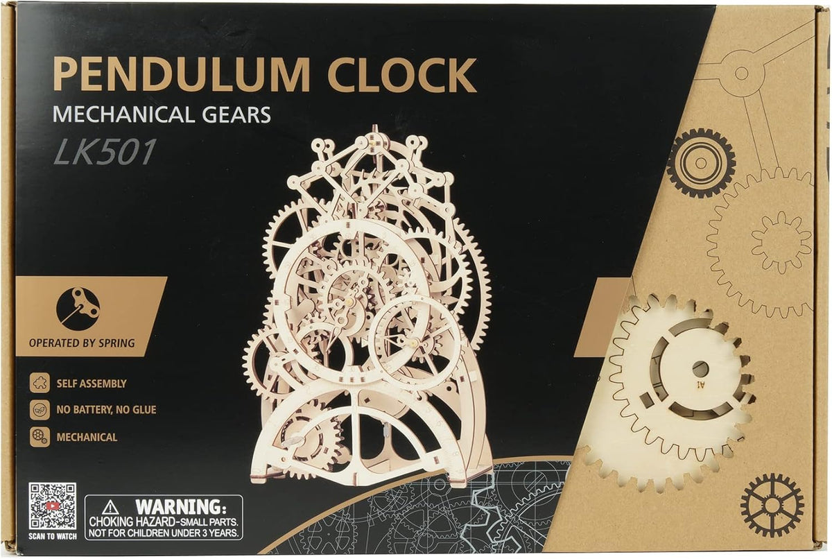 Pendulum Clock 3D Wooden Puzzle DIY Model Building Kit Q7156