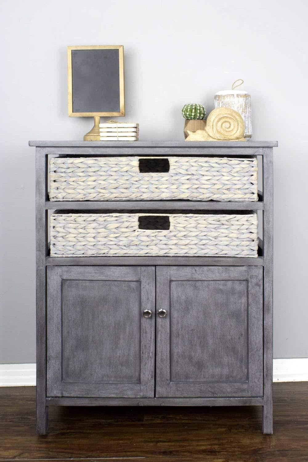Gray Rustic Wash Cabinet S583118