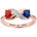 14K Rose Gold over Sterling Heart Infinity Diamond Accent Ring A167