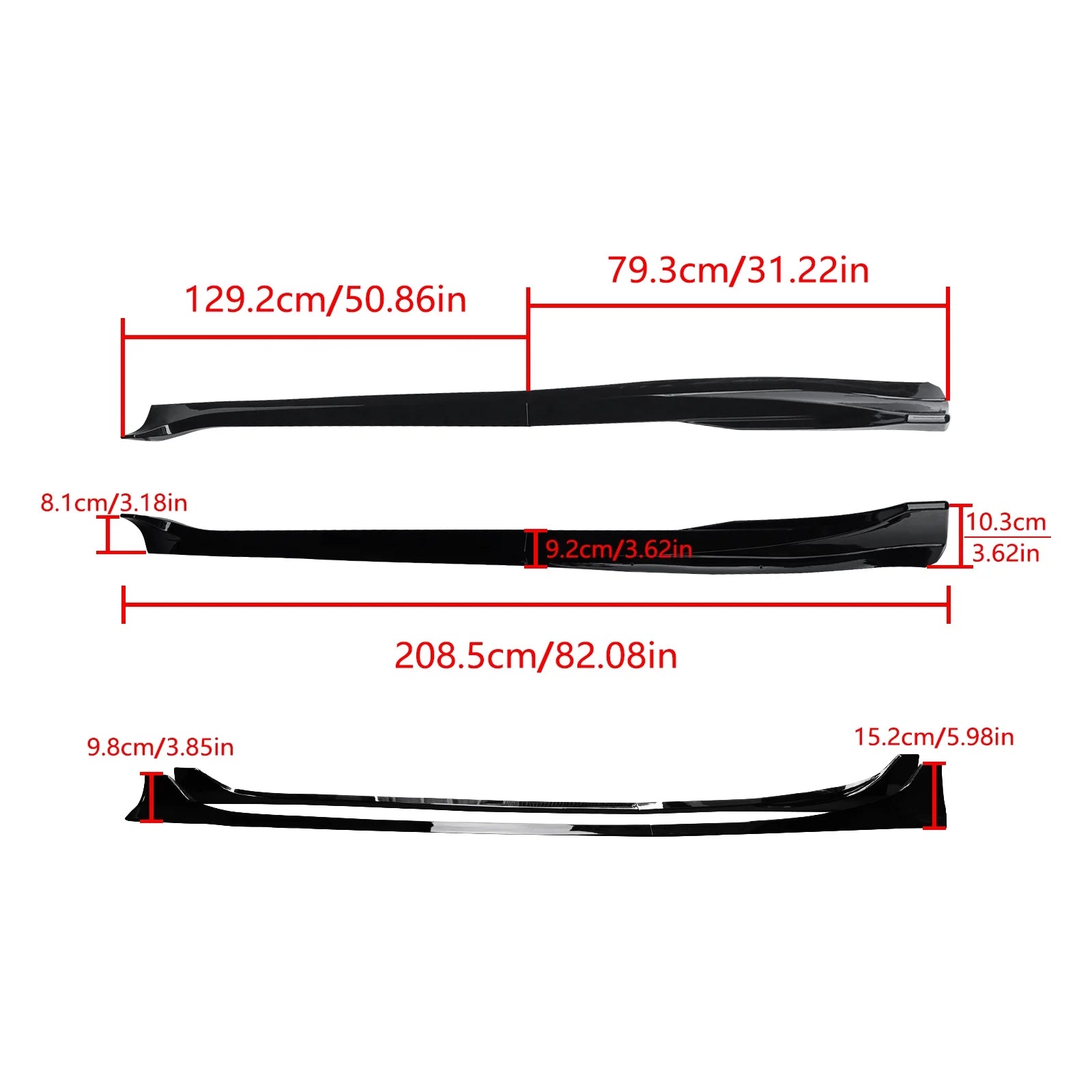 Gloss Black ABS Side Skirts for Tesla Model 3 V778
