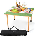 26x26in Foldable Bamboo Picnic Table with Carrying Bag Z87990