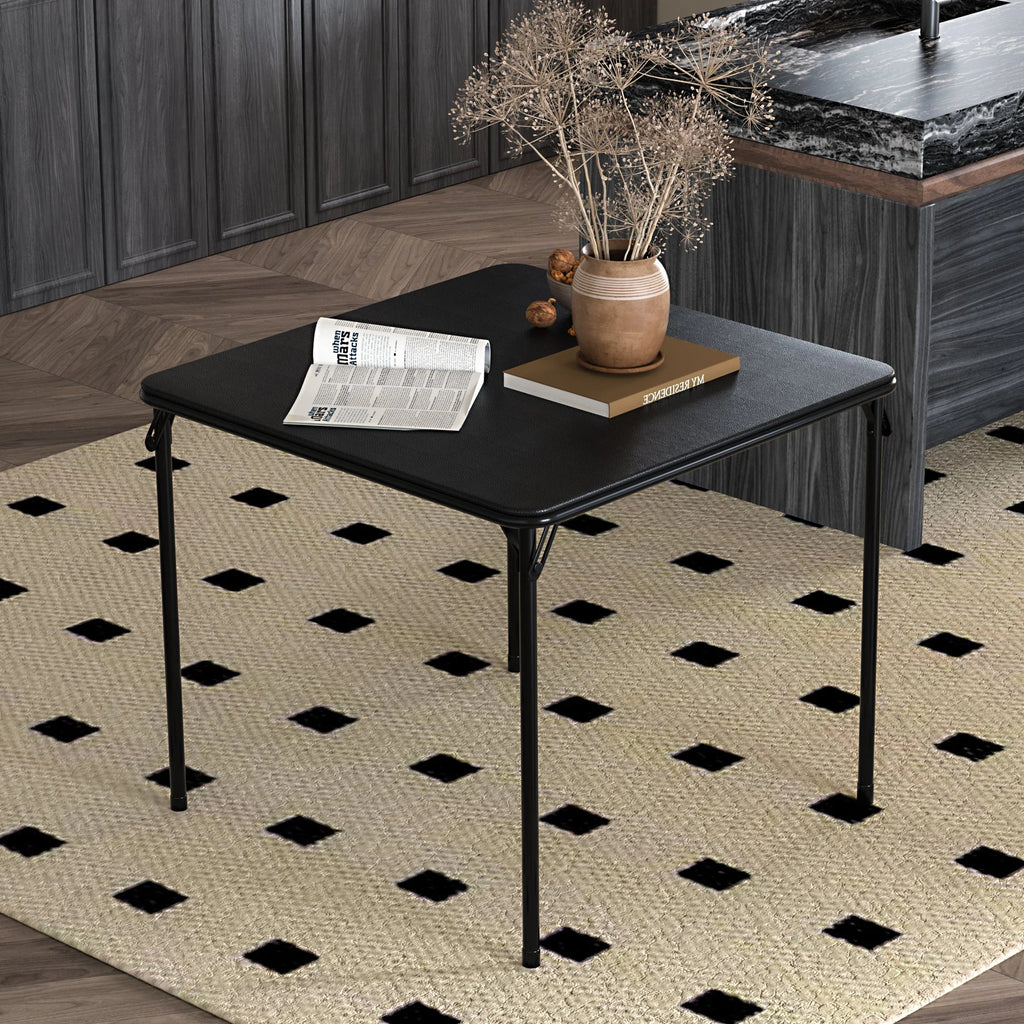 Black 5-Piece Folding Table and Chair Set X32945