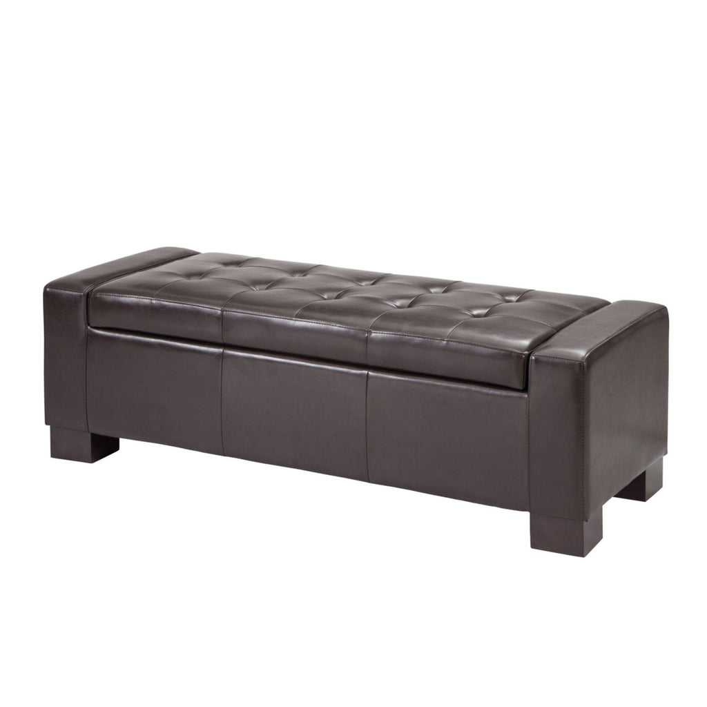 Brown Tufted Top Storage Bench I45777