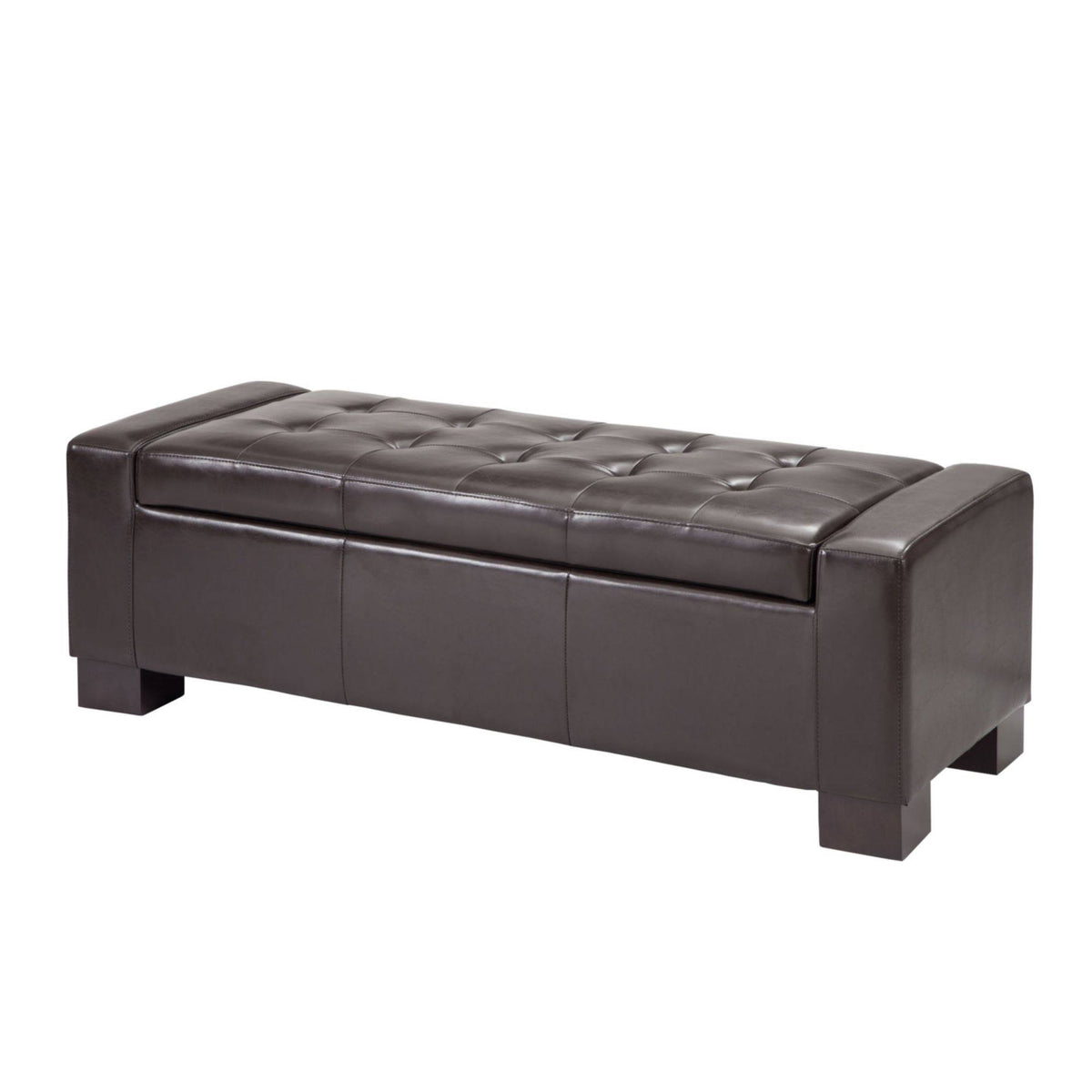 Brown Tufted Top Storage Bench I45777