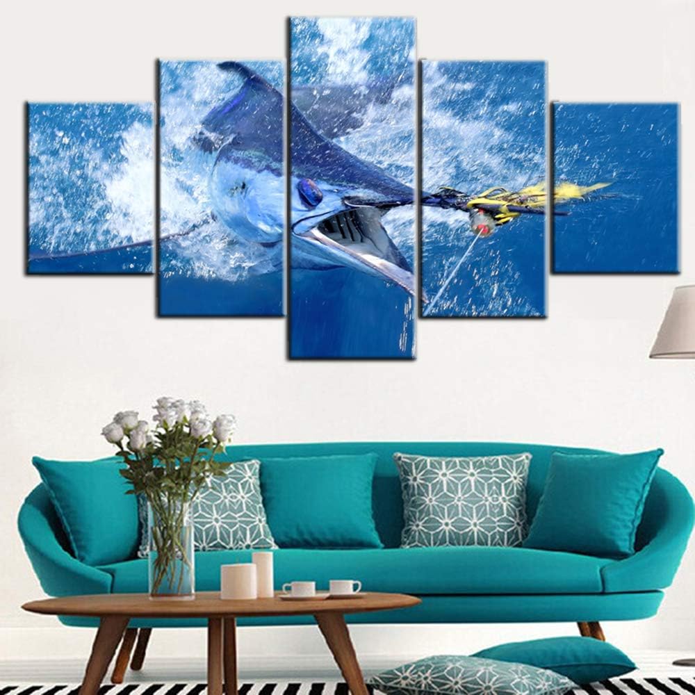 5 Piece Canvas Giclee Framed Wall Art (50''W x 24''H) G413566