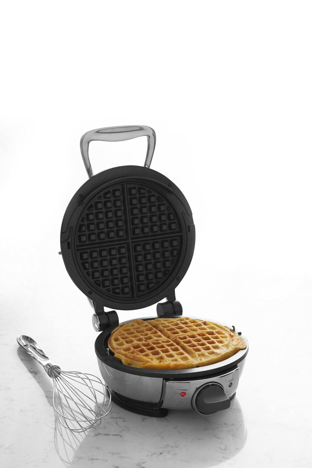 Stainless Steel Round Waffle Maker with 7 Browning F145