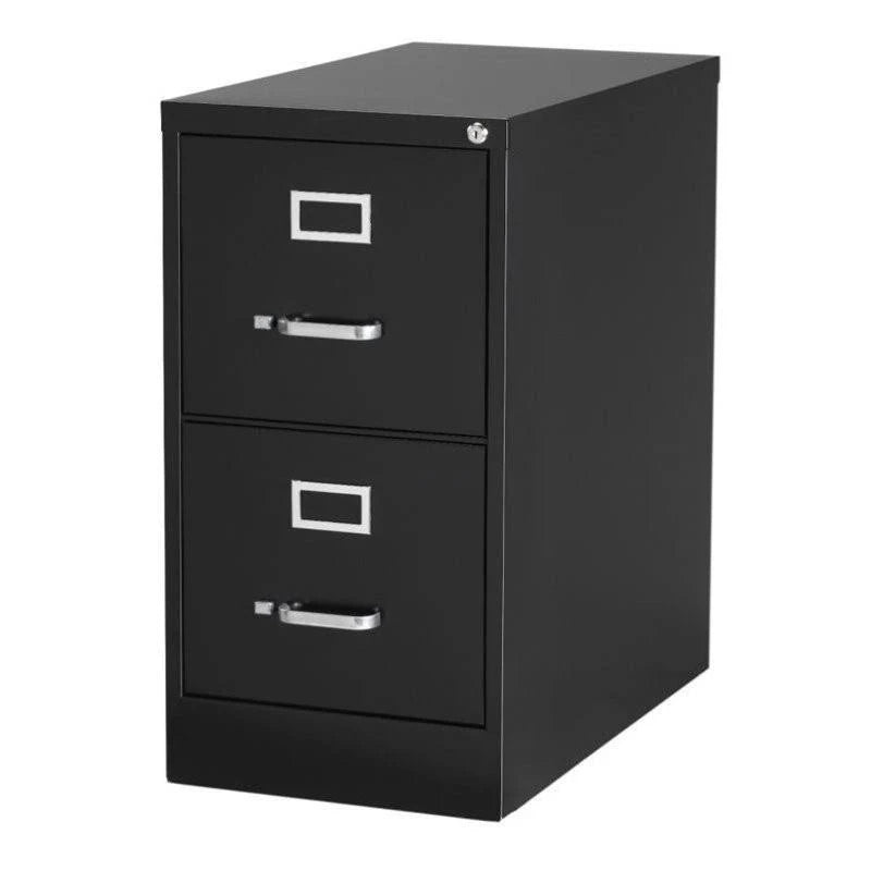 25x22 Deep 2 Drawer Letter File Cabinet in Black, Set of 2 A48381