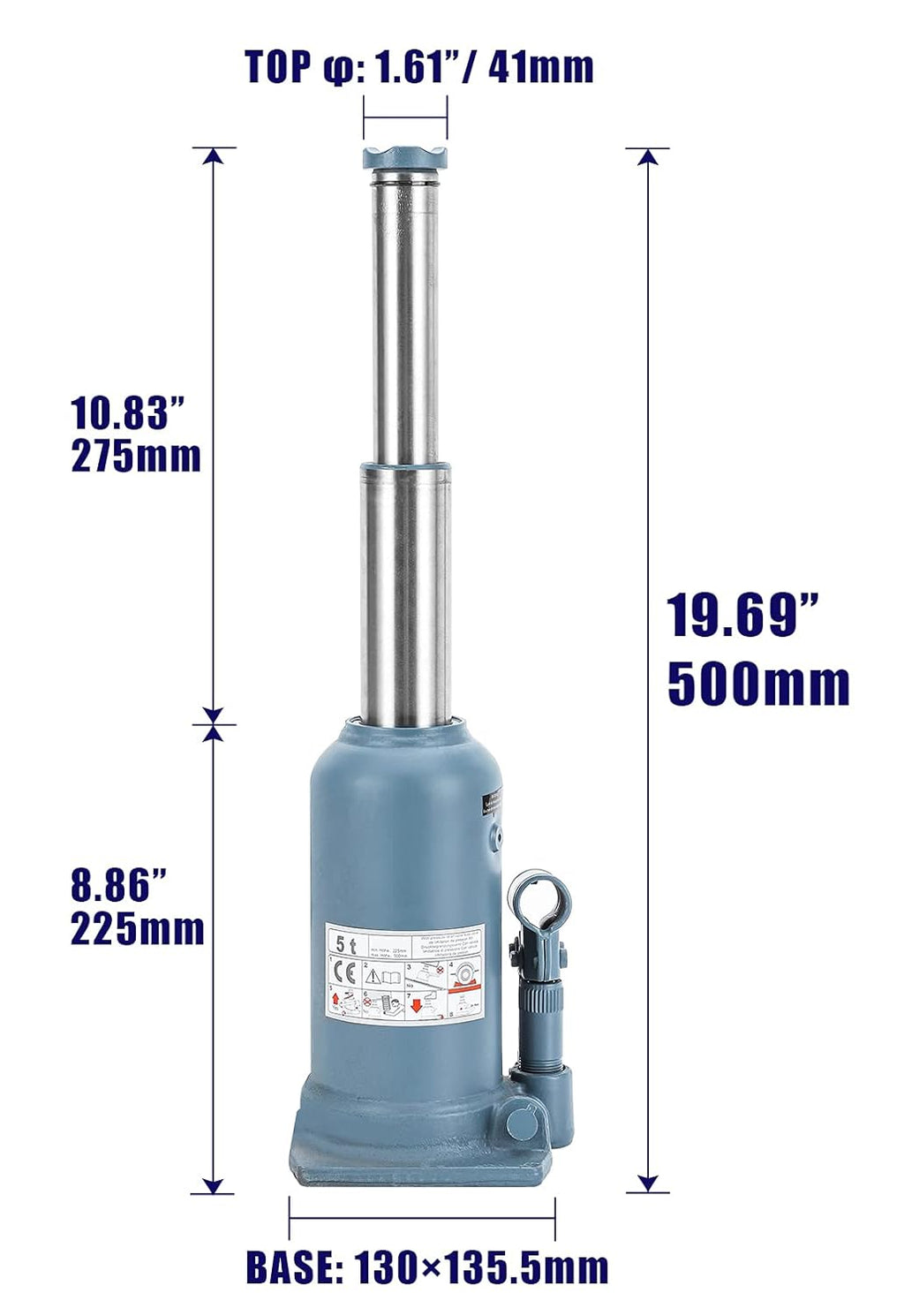 5 Ton Double Ram Hydraulic Bottle Jack H3127