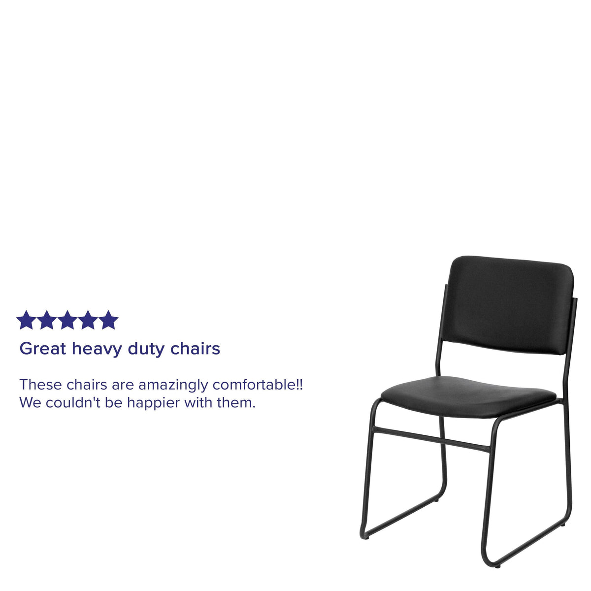 Black Stacking Chair with Sled Base V7483