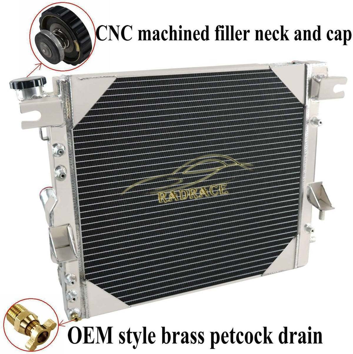 Aluminum Radiator 3 Row Core for Jeep Wrangler JK 3.6L 3.8L V6 M8136