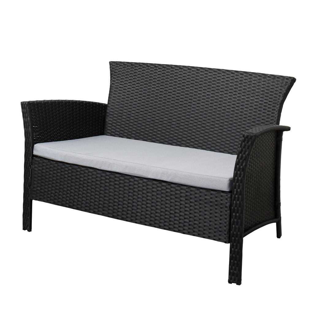 Black Rope Weave 4-Piece Patio Set C251