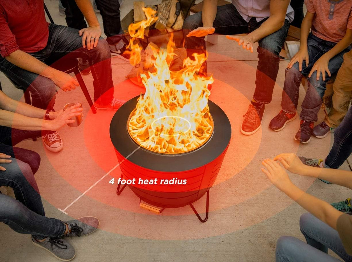 25 Inch Stainless Steel Low Smoke Fire Pit with Wood Pack and Cloth Cover Q654062