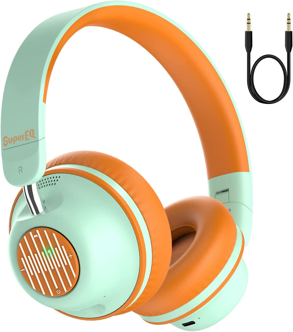 Orange Green Bluetooth Active Noise Cancelling Headphones F2808