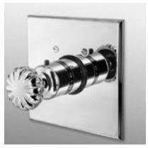 White Square Thermostatic Trim Plate with Handle Y697284