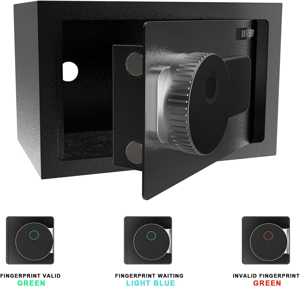 0.7 Cubic Feet Biometric Fingerprint Steel Home Safe B466