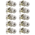 10 Pack Privacy Door Knobs with Lock, Satin Nickel F78640