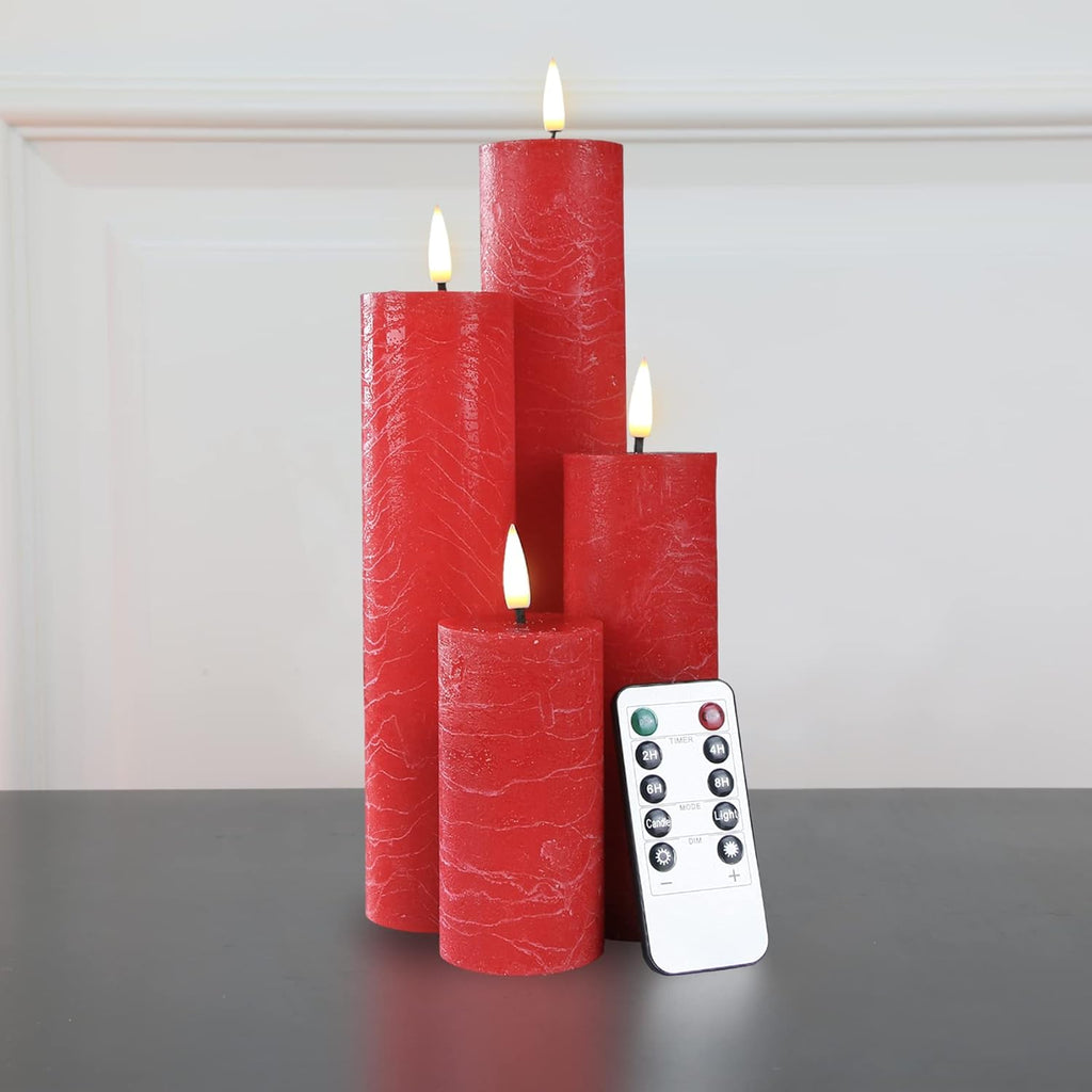 Gray Flameless LED Pillar Candles, Set of 4 C582