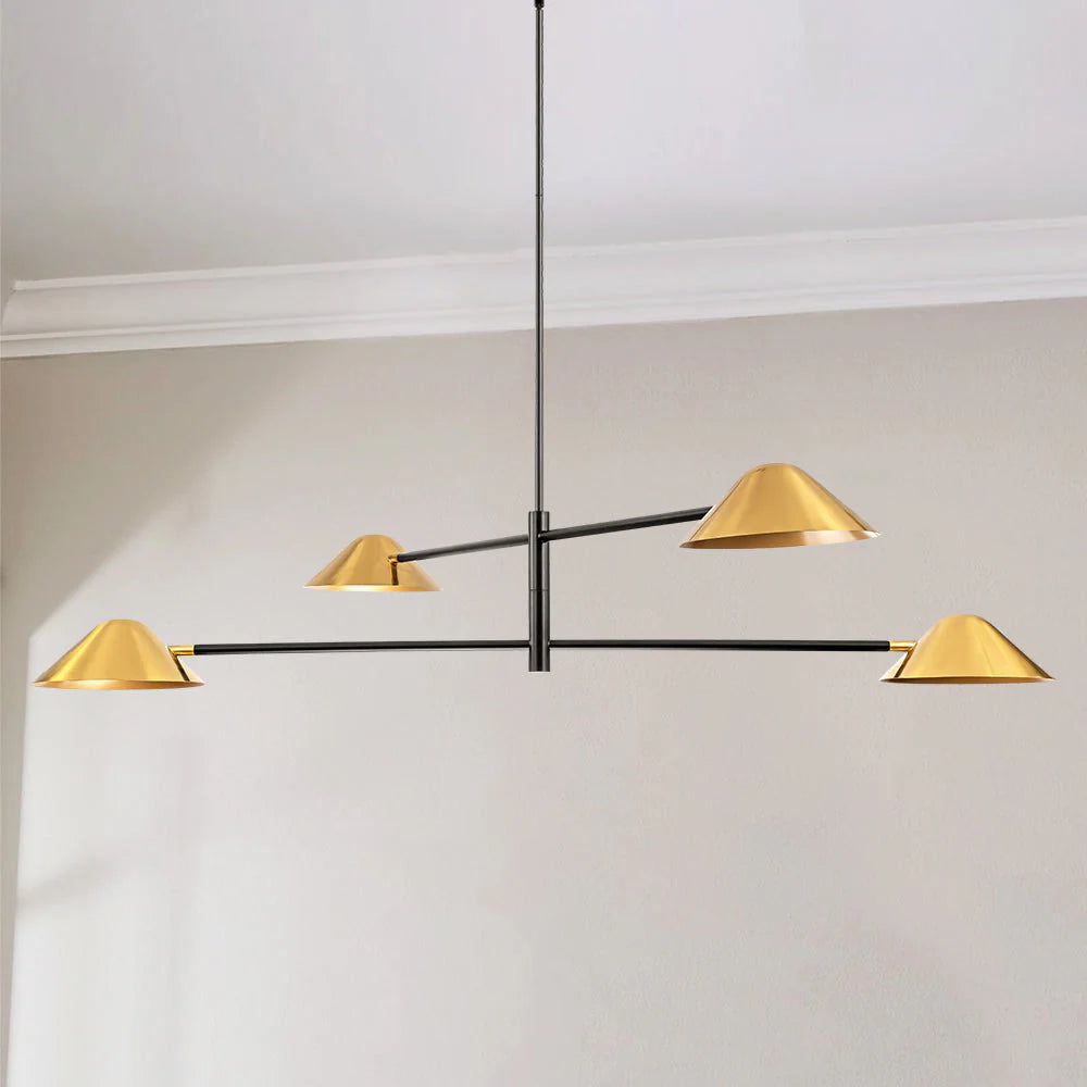 4-Light Dimmable Linear Chandelier W373