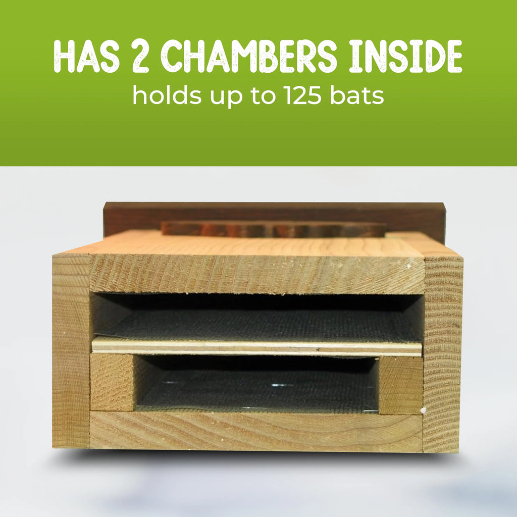 Cedar Bat House Dual Chamber Outdoor Shelter H656