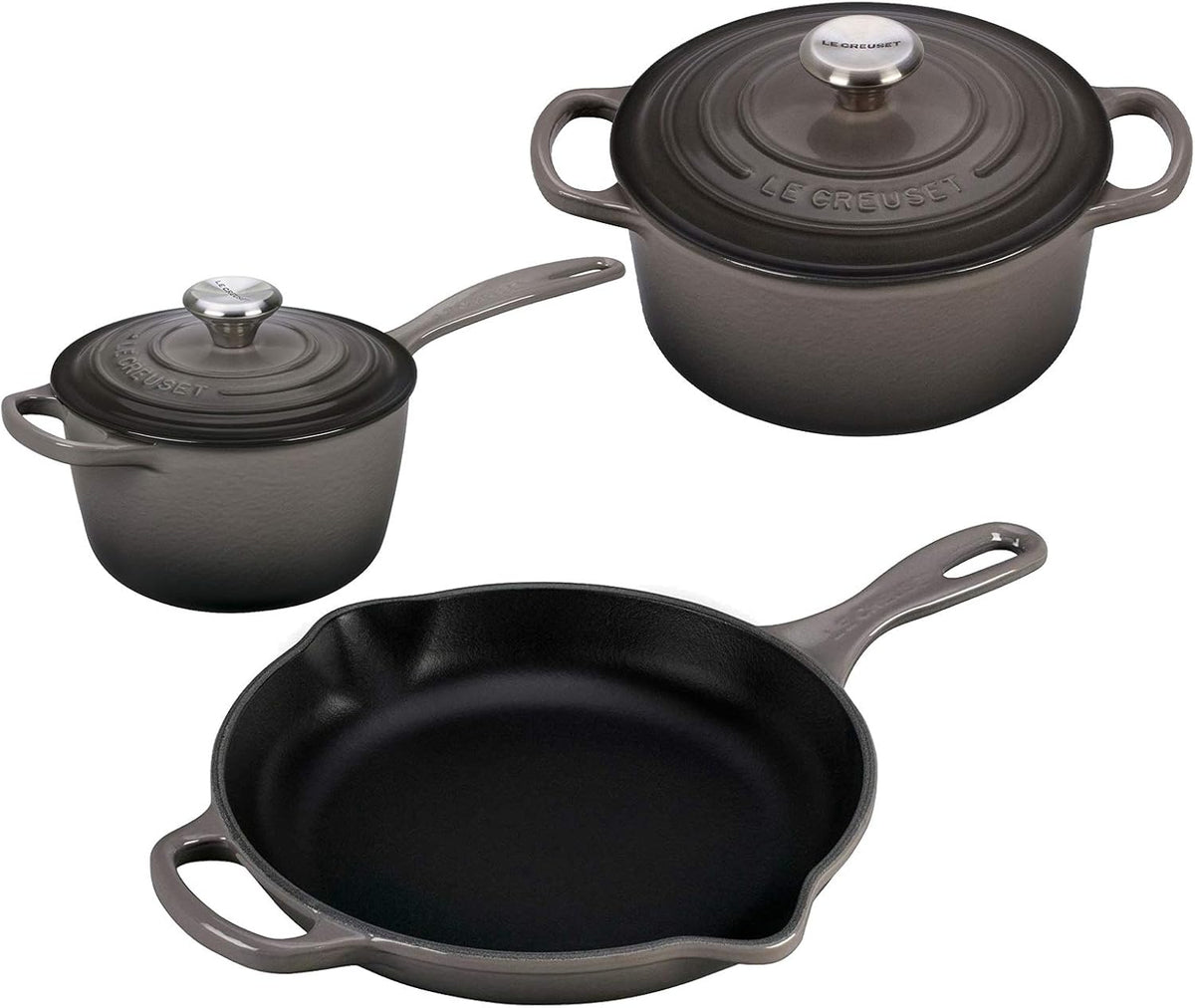 5 Piece Enameled Cast-Iron Cookware Set A89425