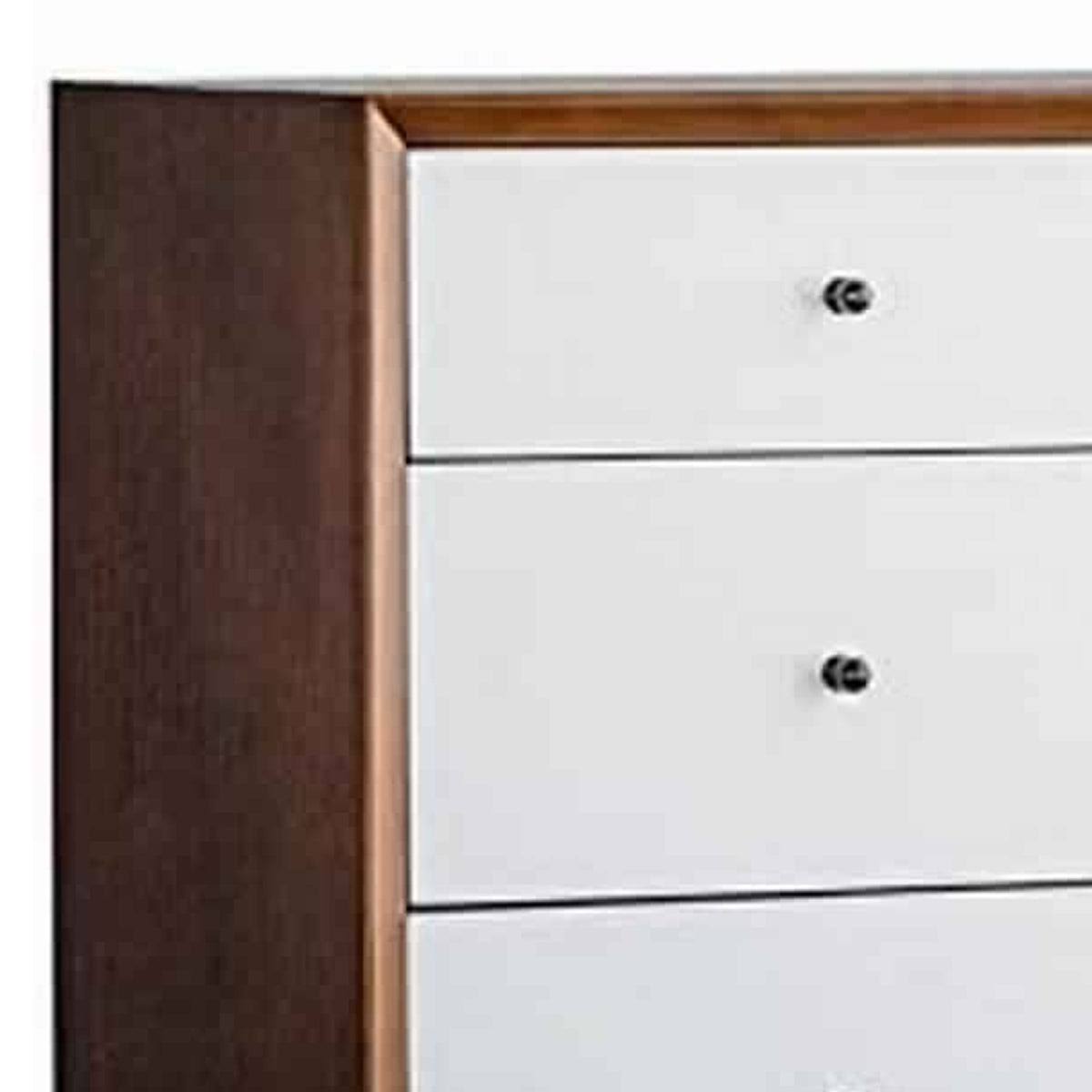 Brown and White Wooden Accent Cabinet with 3 Drawers and 1 Door H119