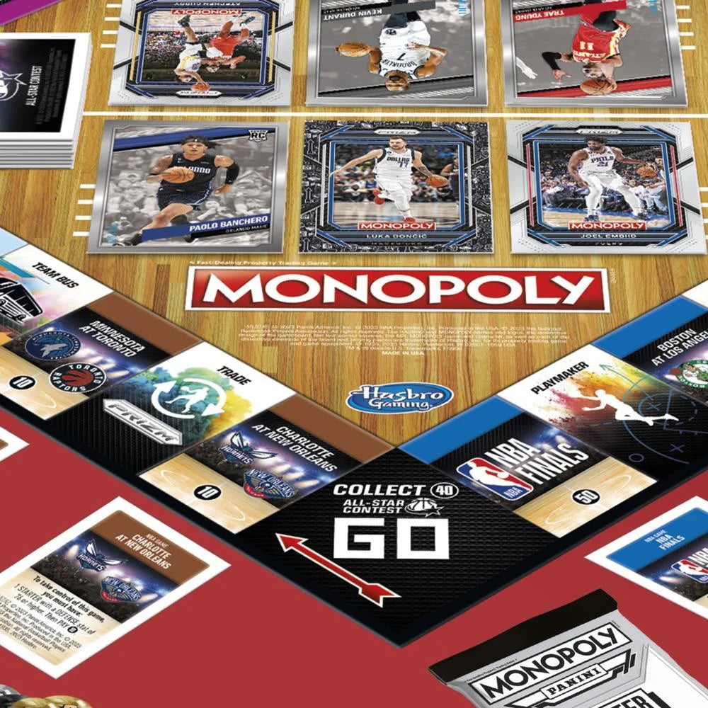 Monopoly Prizm NBA Edition Board Game with Panini NBA Trading Cards I646969