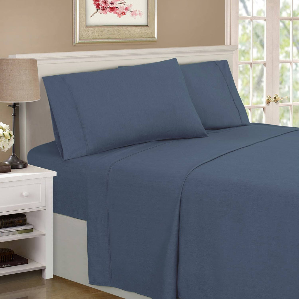 Navy Blue California King Rayon from Bamboo Microfiber Sheet Set J472932