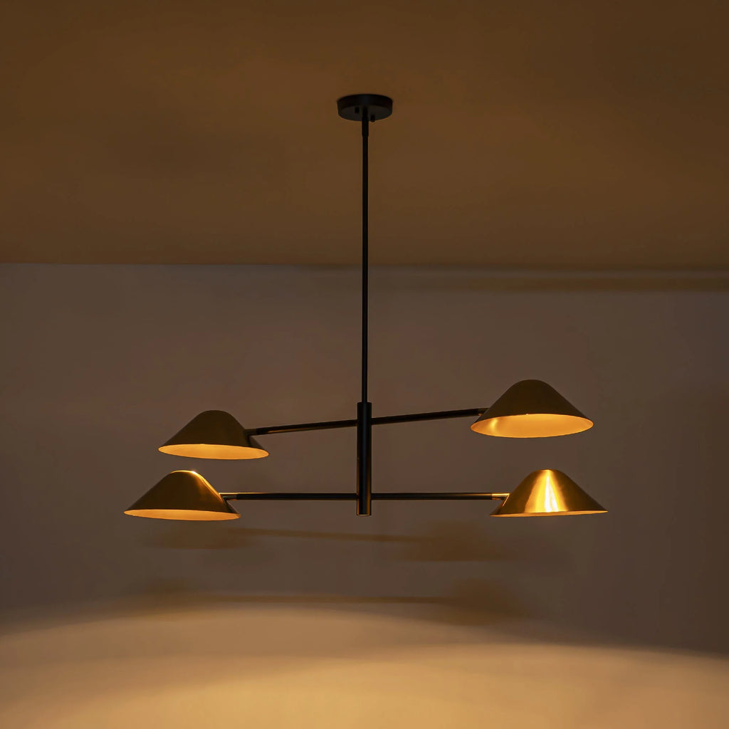 4-Light Dimmable Linear Chandelier W373