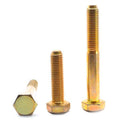 5/8 inch-18 x 4 1/2 inch Fine Thread Grade 8 Hex Cap Screw Alloy Steel Yellow Zinc Plated Pk 80 S17419