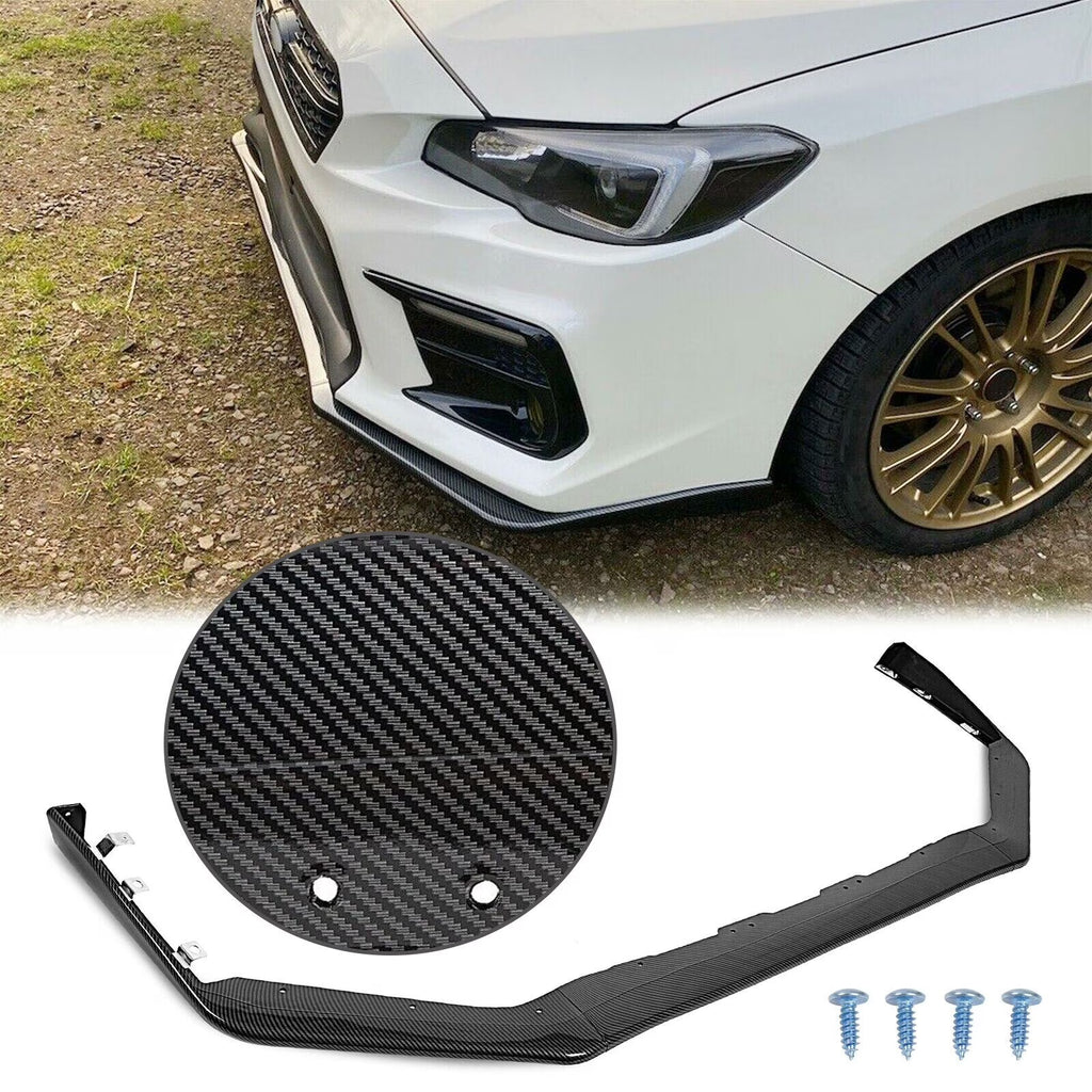 Carbon Fiber Look Front Bumper Lip Spoiler Splitter Side Body Kit Q42452