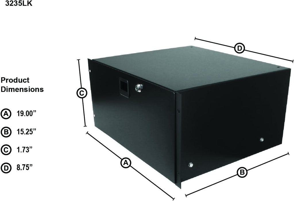 Standard Steel Rack Drawer 5U Sliding with Slam Latch & Keyed Lock Q3632