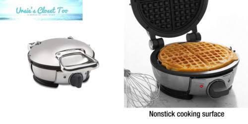 Stainless Steel Round Waffle Maker with 7 Browning F145
