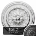 15 3/4 inch x 1 7/8 inch Ceiling Medallion Hand-Painted Pewter O6847