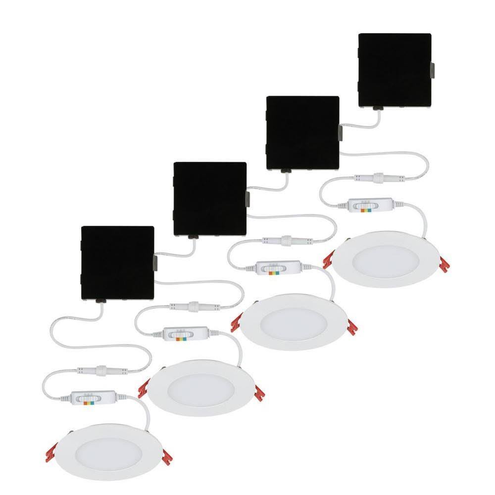 4 in. Selectable Canless Recessed Integrated LED Kit for Shallow Ceiling (4-Pac) L617