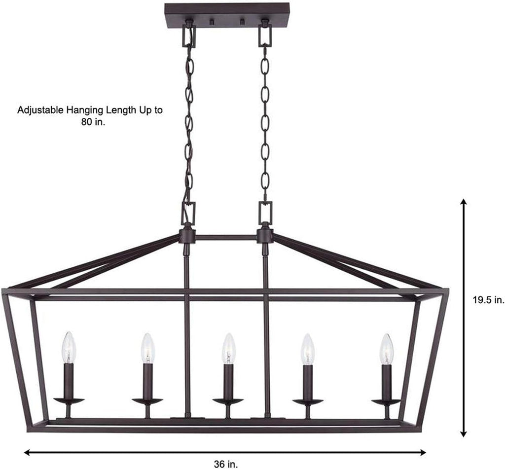 Bronze Caged Island Chandelier U619874