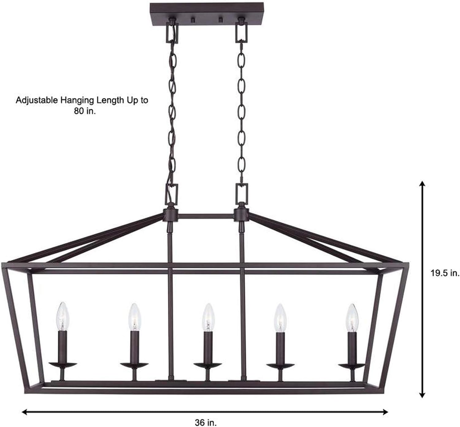 Bronze Caged Island Chandelier U619874