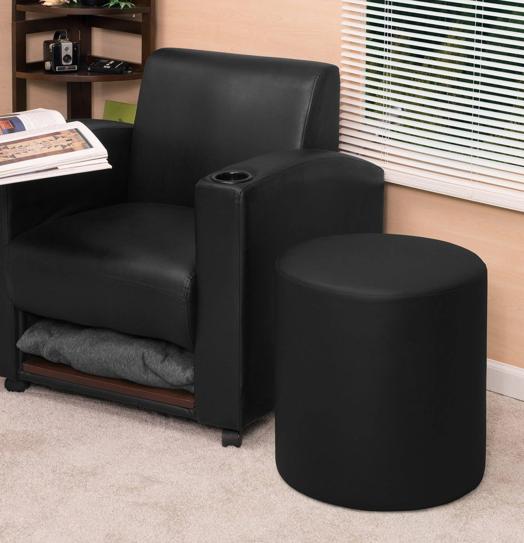 Naval Blue Round Ottoman J1237