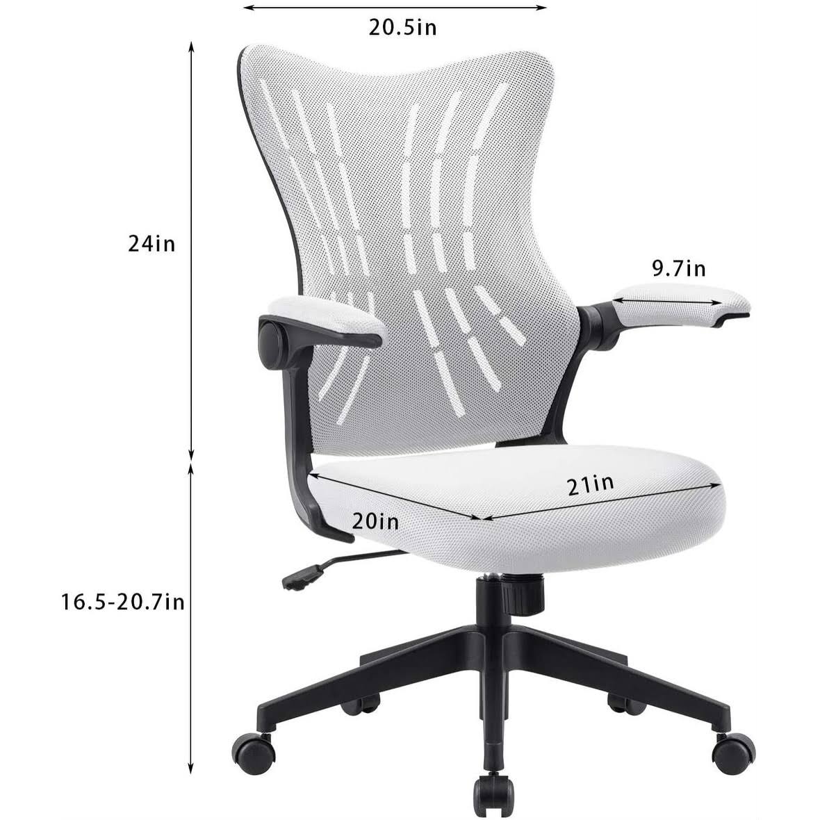 Blue Mid Back Mesh Swivel Task Chair with Flip Arms T882960