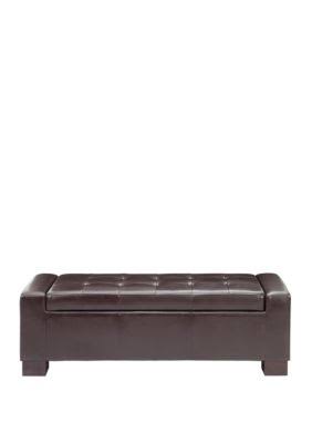 Brown Tufted Top Storage Bench I45777