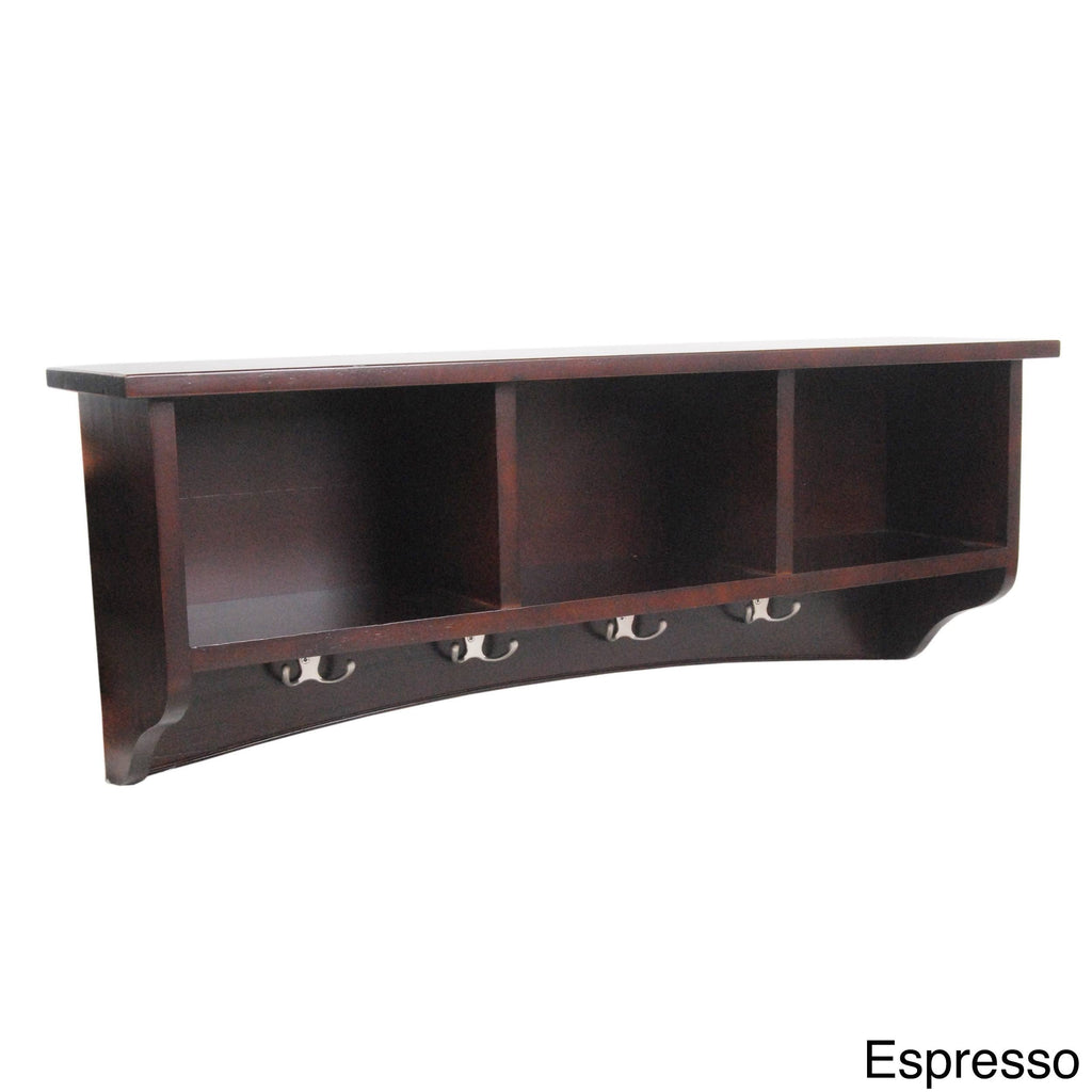 Espresso Coat Hooks with Storage S42920