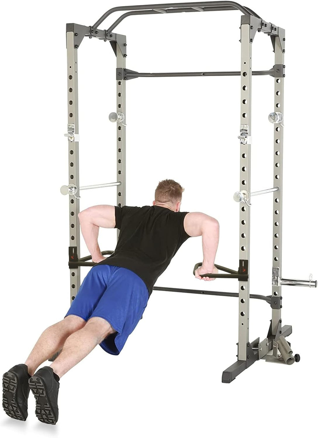 Set of 2 Barbell Rack Holders Dip Grip Handles H71318