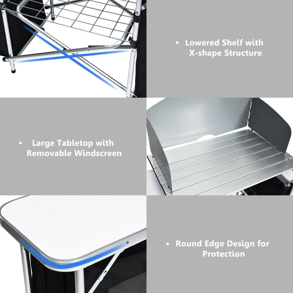 Folding Camping Table with Storage Organizer M3657