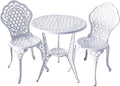 3 Pieces Cast Aluminum White Bistro Set with Round Table M310910