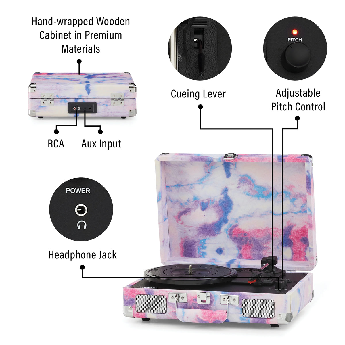 Vinyl Record Player with Bluetooth Speakers H87906