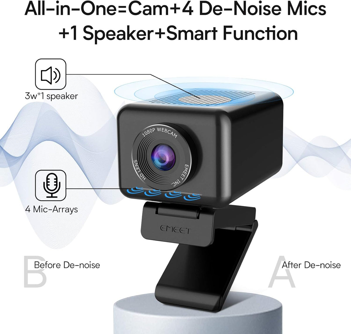 1080P Webcam with Speaker and Mics N23587