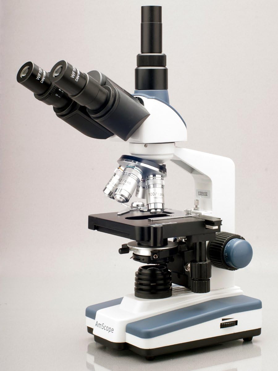 Trinocular Compound Microscope, 40X-2000X Magnification, LED Illumination E27584