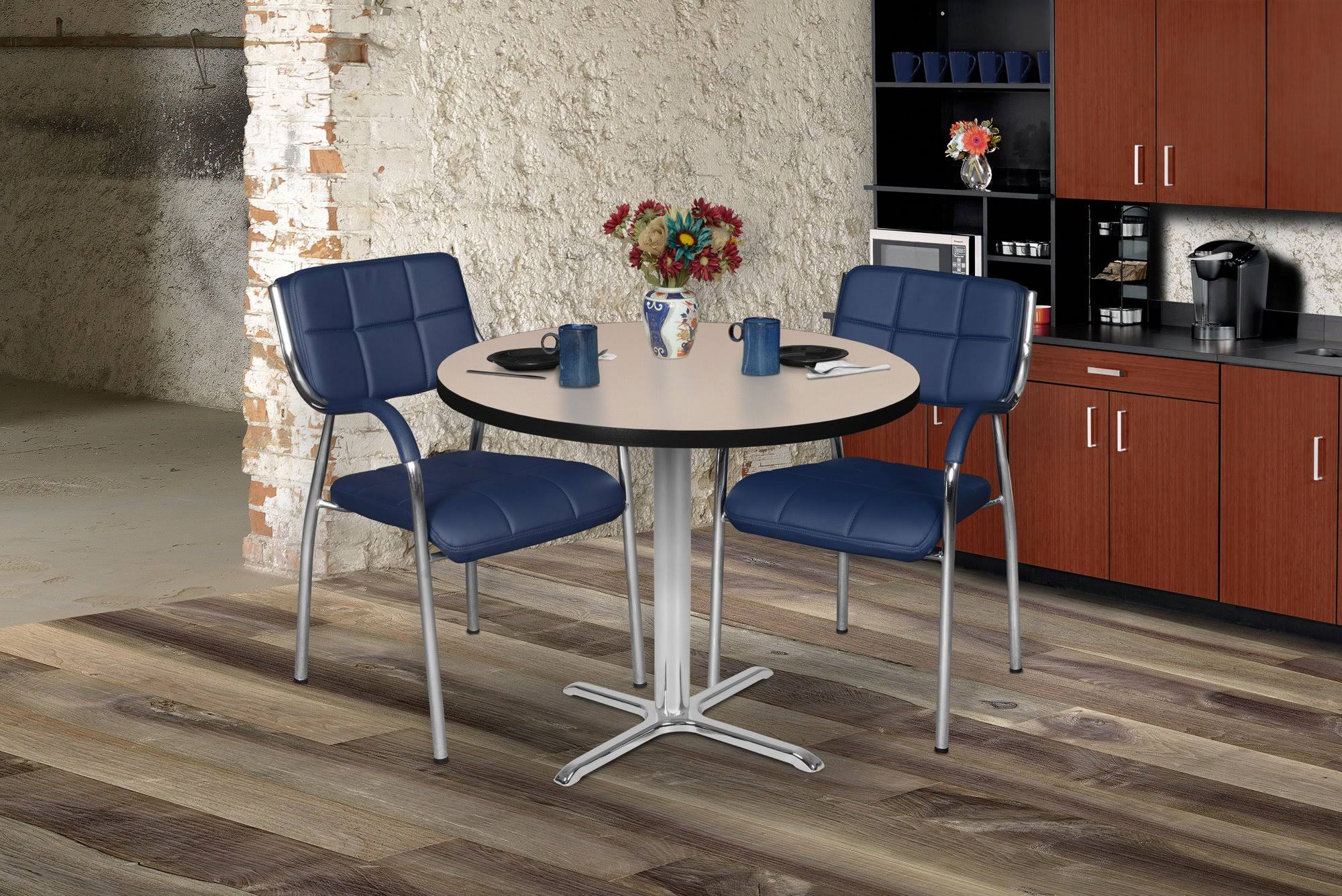 Maple/Grey Round X-Base Table E688371