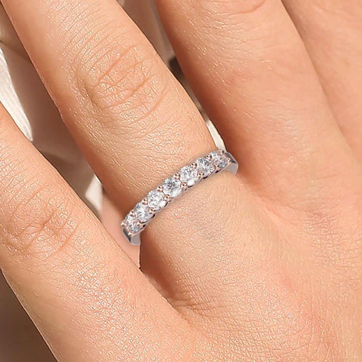18K Rose Gold Over Silver Diamond Moissanite Ring X217978